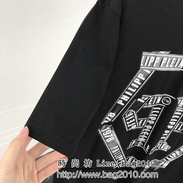 PP菲利普普萊因 19ss早春新款 膠布字母印花logo 短袖T恤 定制面料 高版本情侶款 ydi2478